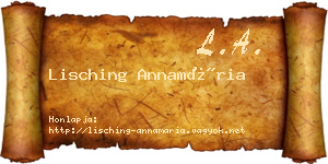 Lisching Annamária névjegykártya